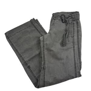 Free People VTG Y2K Grunge Distressed Wash Wide Leg Linen Pants Women's Size 8